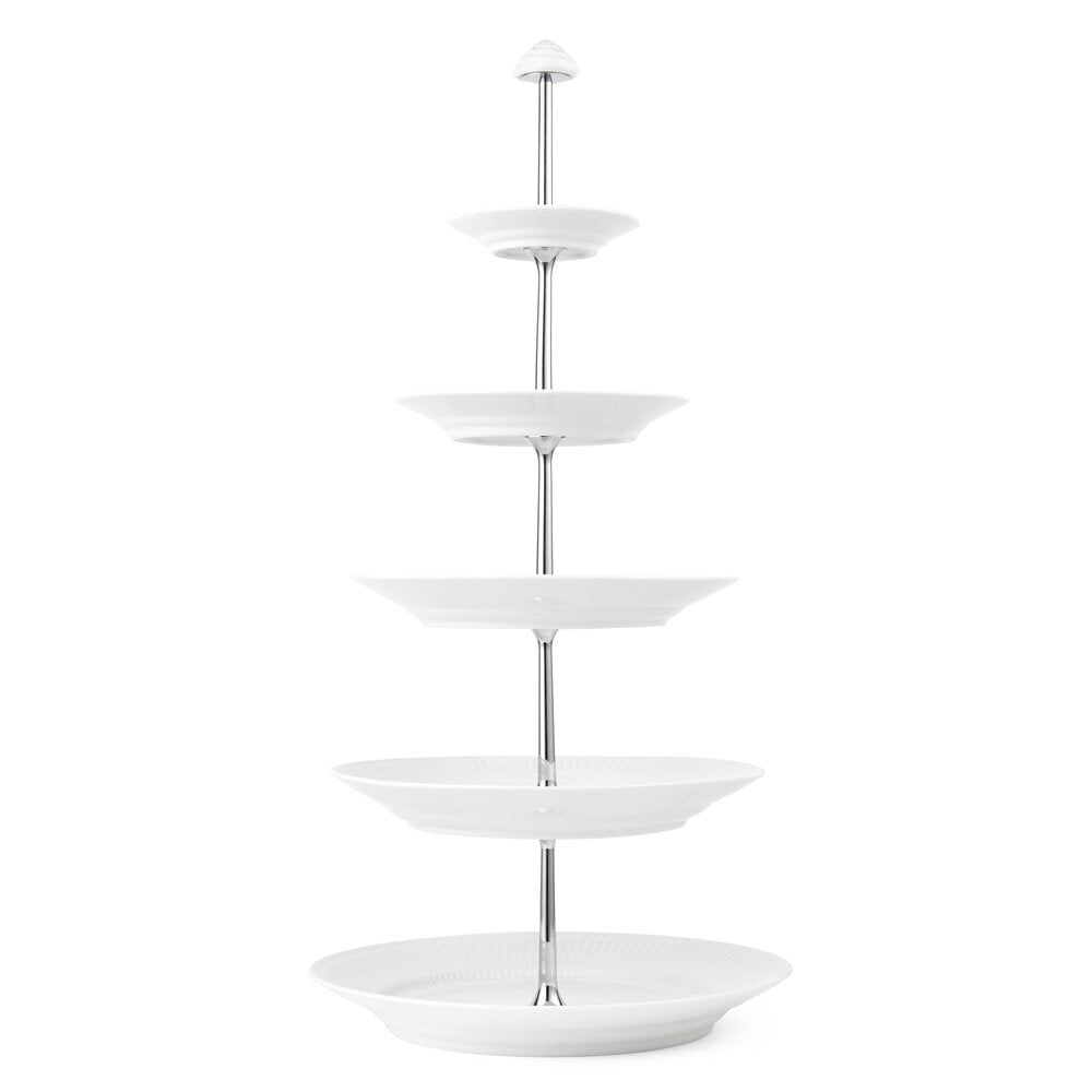 Hvid Riflet etagere - 5 Lag